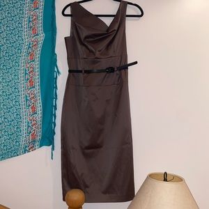 NWT Black Halo purple grey tank belted midi dress